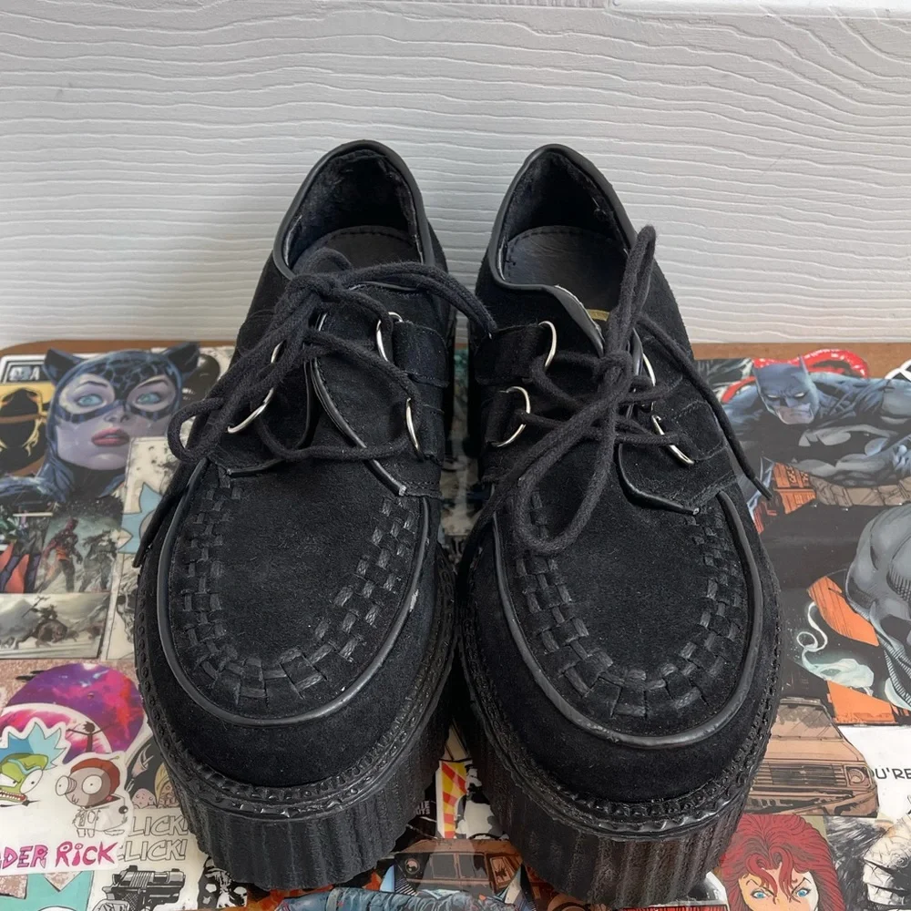 Demonia Black Platform Creeper Shoes with POCKET